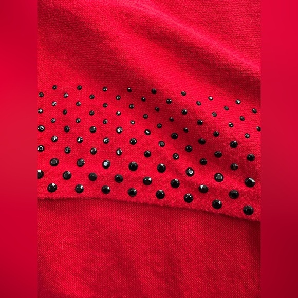 Chico’s Cotton/Cashmere Blend Studded Stretch Pocho Size S/M - Picture 8 of 9